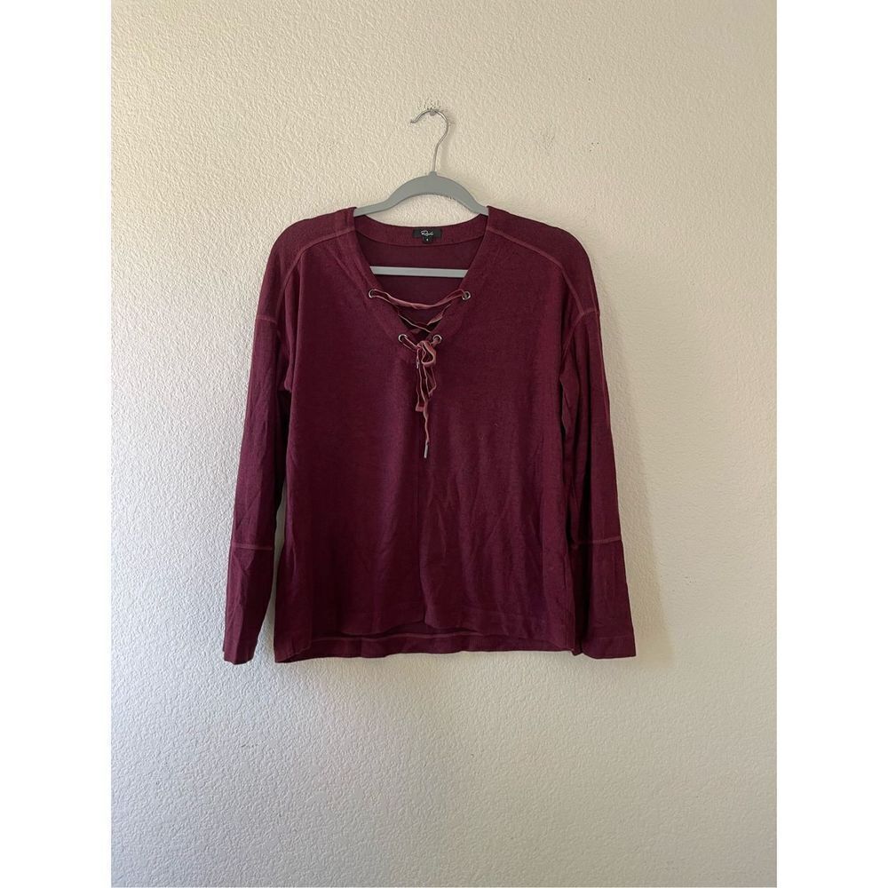 Rails burgundy lace up‎ sweater size small